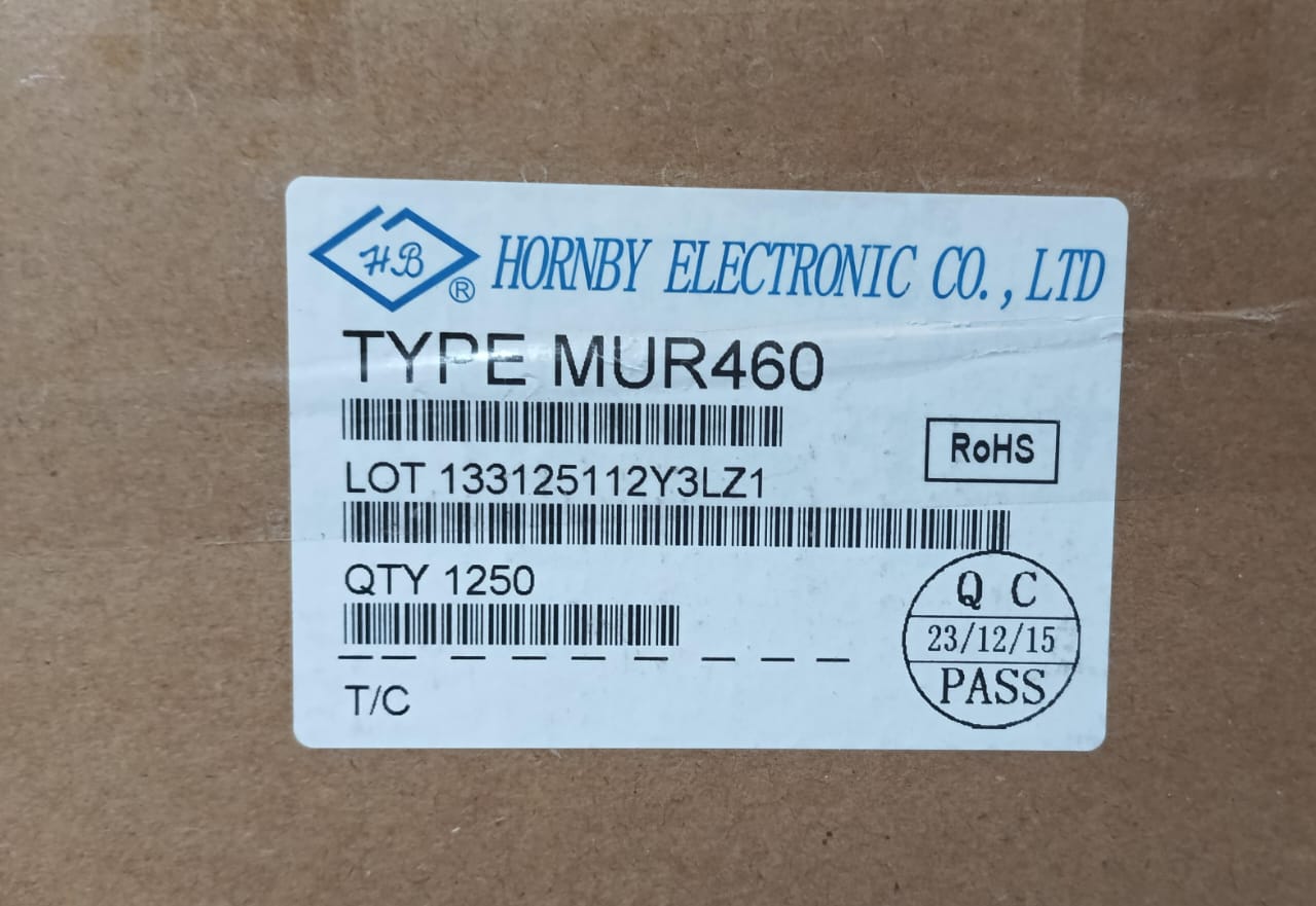 MUR460 HORNBY DIODE 4A 600V ULTRAFAST RECTIFIER ETA1580