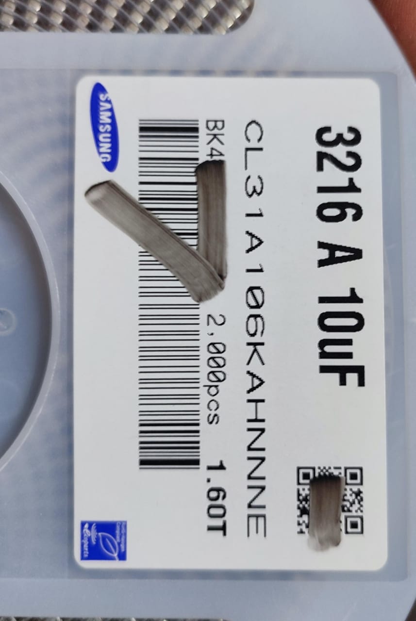 10uF 25V 1206 CL31A106KAHNNNE Samsung SMD Ceramic Capacitor X5R 10% ETA7911