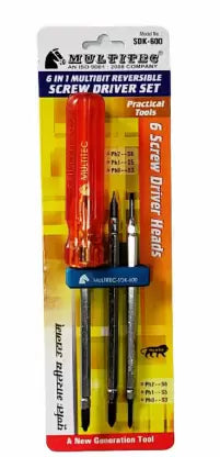 6 in 1 MULTI BIT REVERSIBLE SCREWDRIVER SET Multitec SDK-600 ET6028