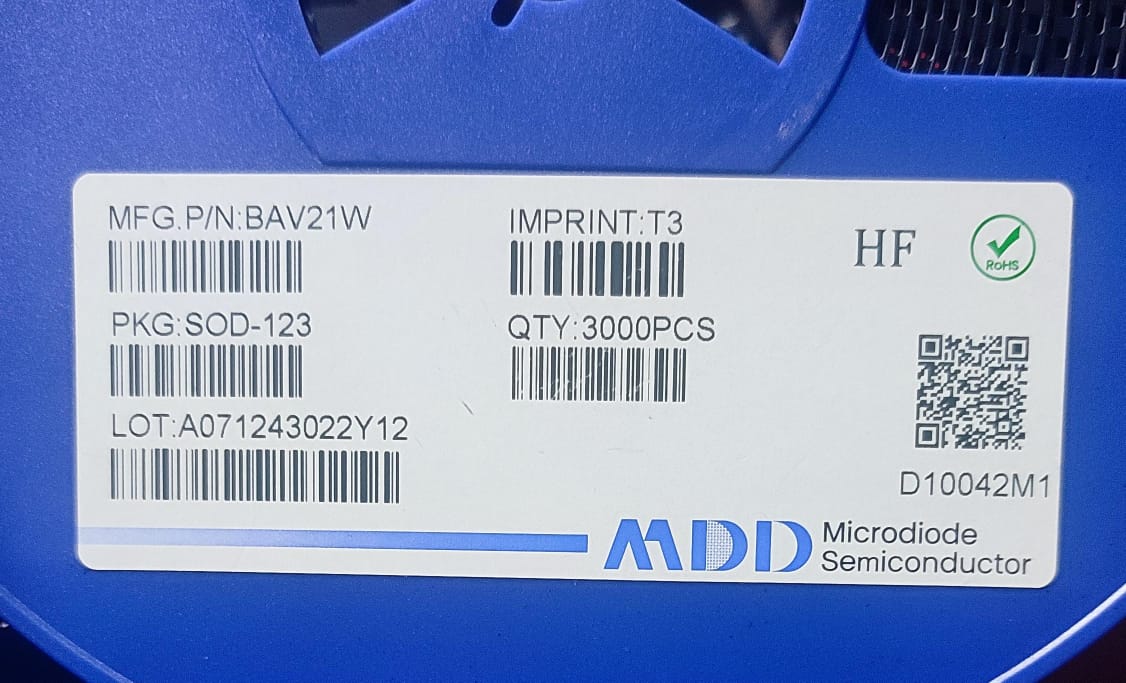 BAV21W T3 SOD-123 SMD 250V 0.4A Switching Diode SMD ET9862