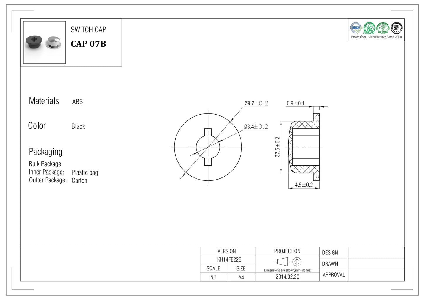 RED CAP-7B PLASTIC CAP FOR 6X6 MICRO SWITCH CAP7B ETH6661