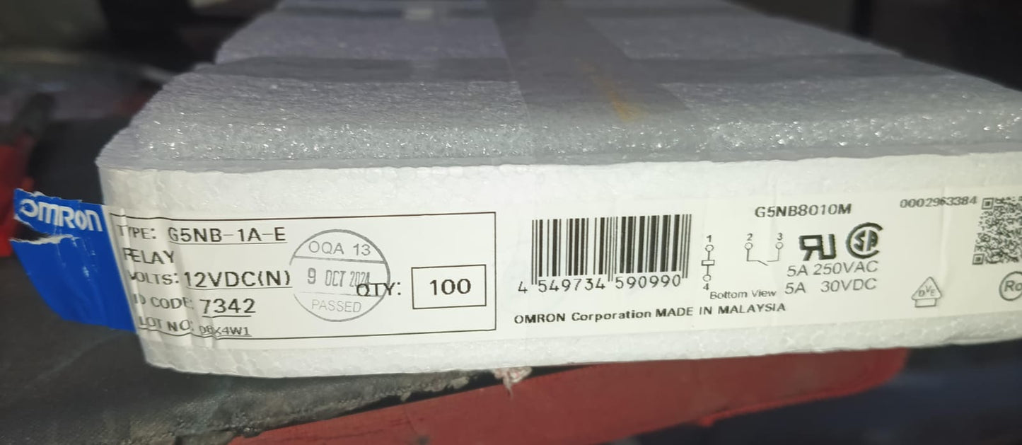 G5NB-1A-E DC12 7x20.4mm OMRON 12V 5A SPST-NO Relays ETD11145