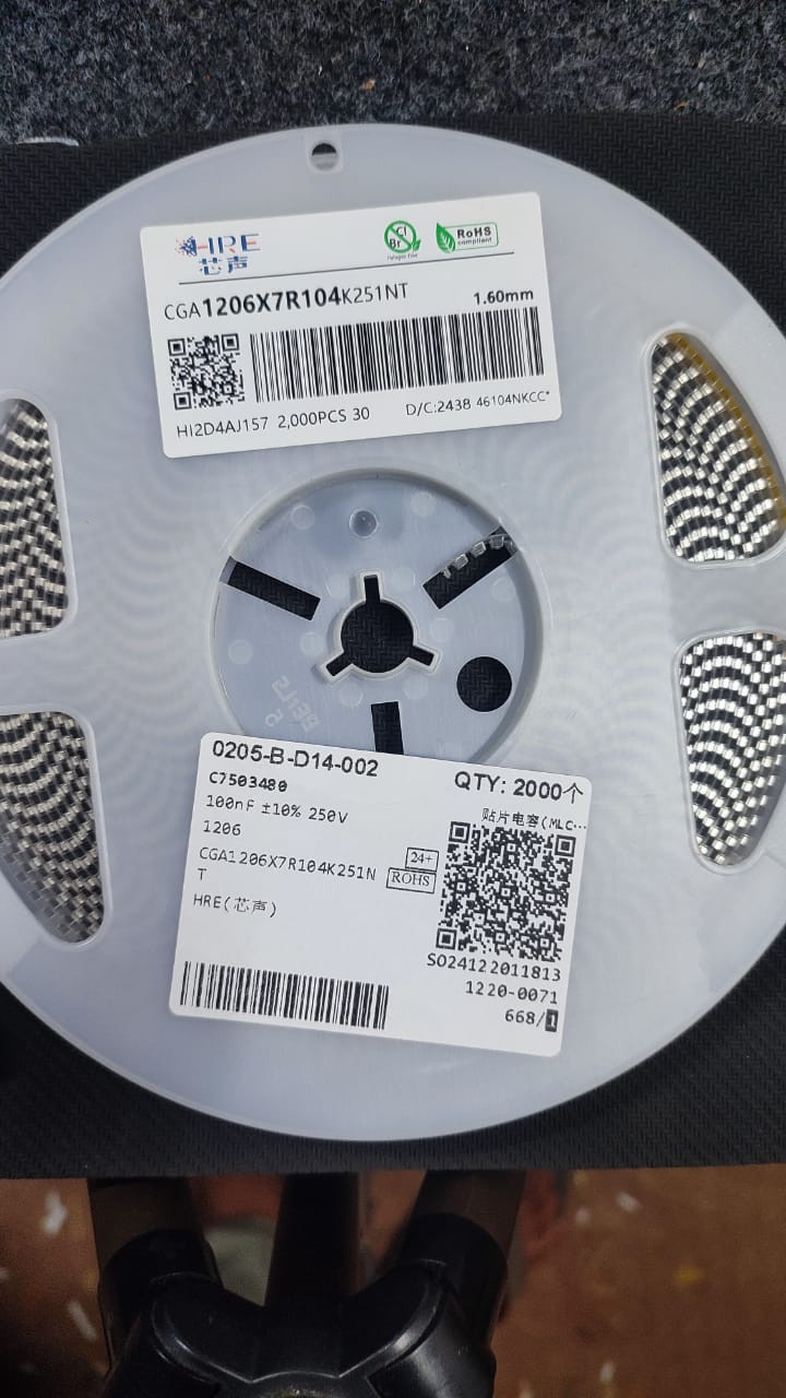 100nF 250V 1206 SMD 104 Ceramic Capacitor 0.1uf 10% ETA2069