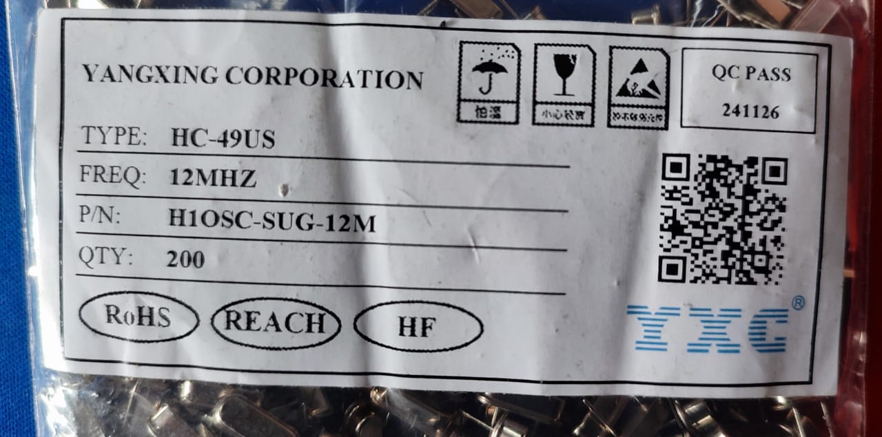 12MHz Crystal YXC HC-49US ET8005