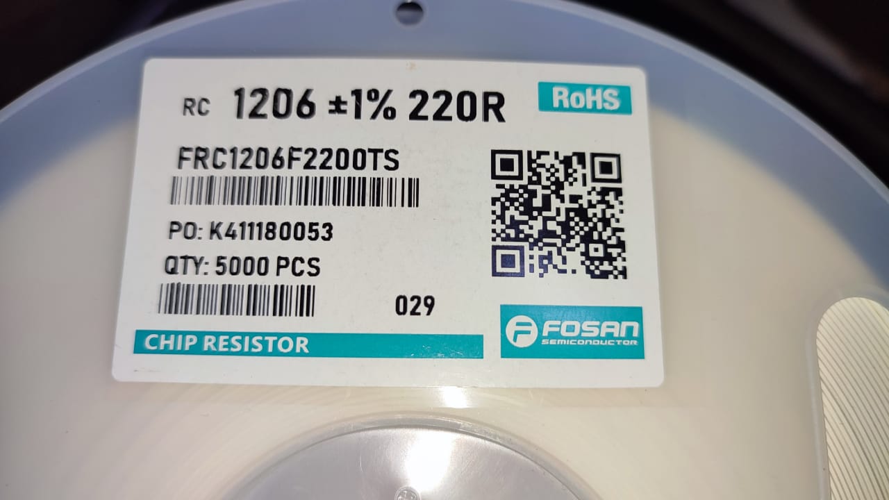 220 OHM 1206 SMD RESISTOR 0.25W TOLERANCE 1% 220R ET9737