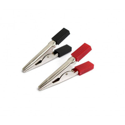 RED BLACK PAIR 45mm length Alligator Crocodile Clips ET5882