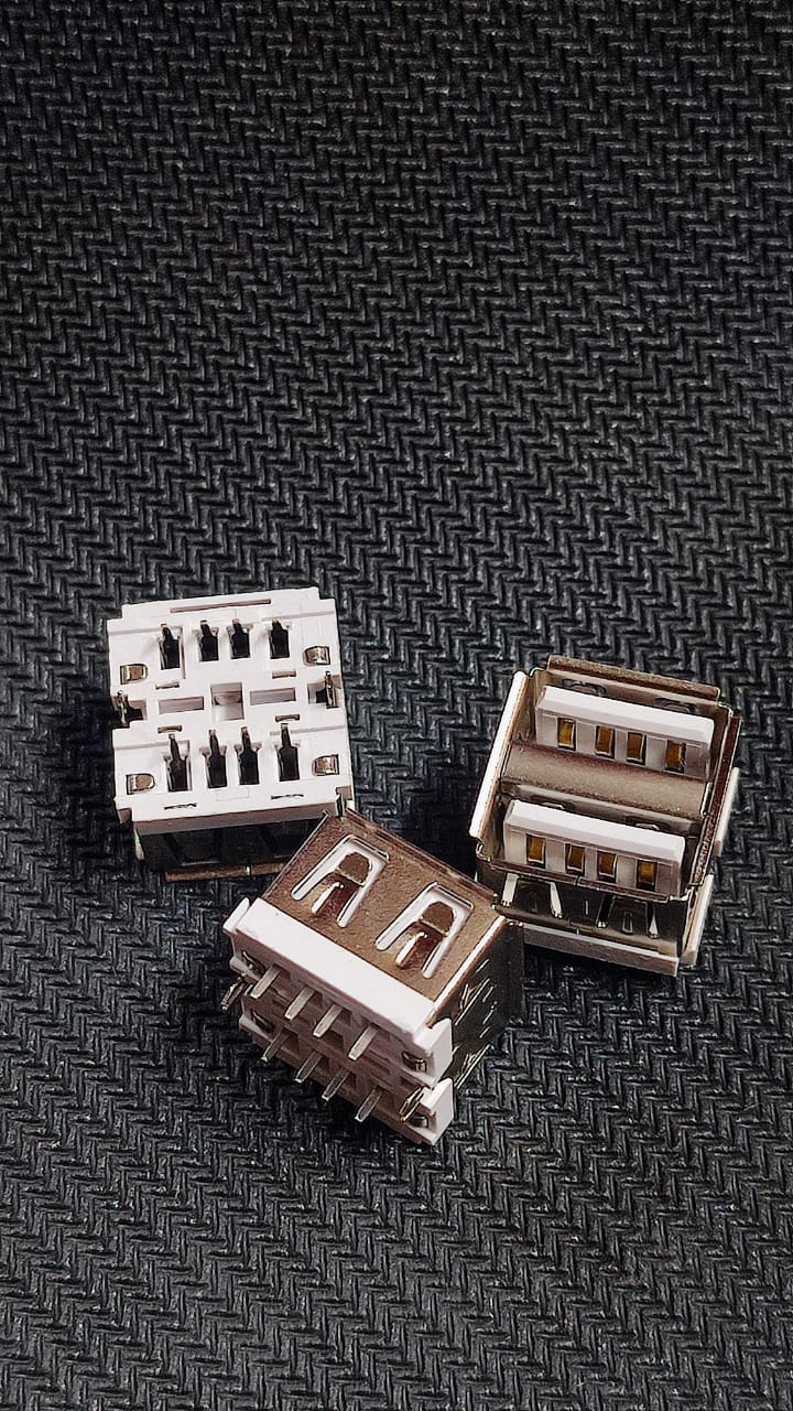 KH-2AF180-10JB DUAL USB FEMALE Type-A Plugin Connector A2019