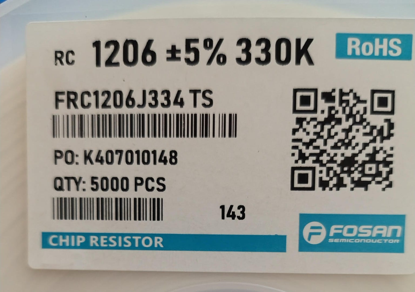 5000Pcs ( 1 Reel ) 1206 SMD RESISTOR 0.25W 5%( 1 Week Lead Time )