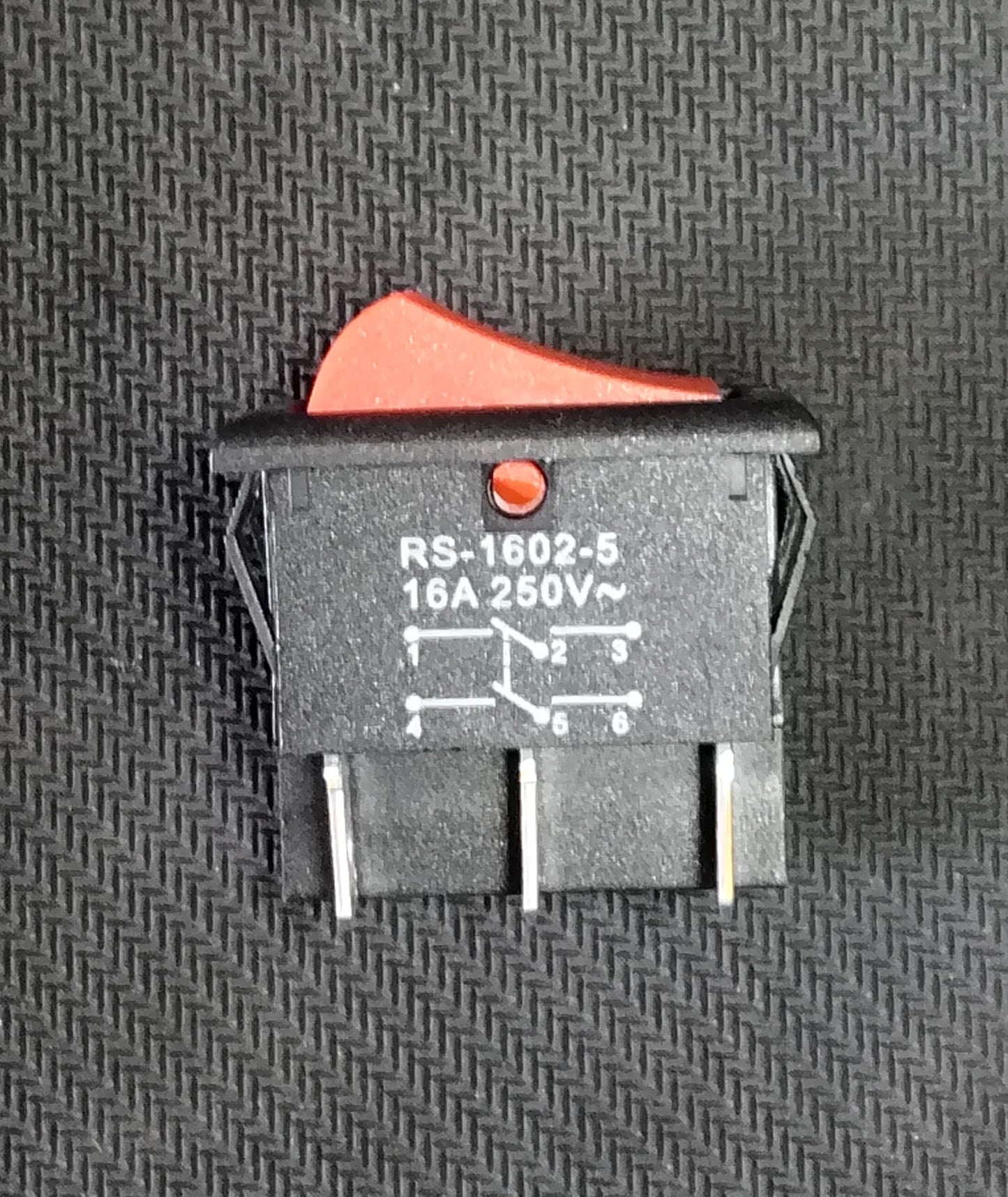 RS-1602-5 RED ELCOM 2 POSITION 6 LEG 250V 16A ROCKER SWITCH ETB8848