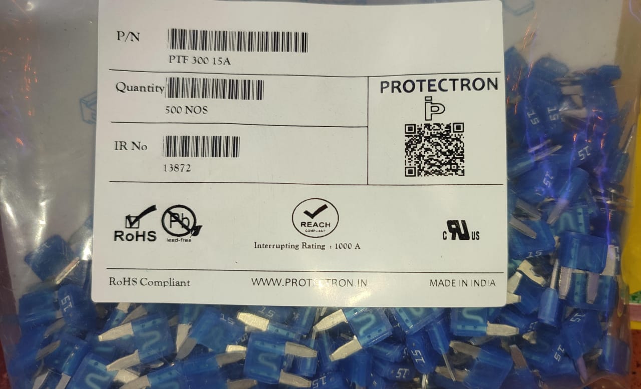 15A mini Blade Fuse PROTECTRON Automotive 32V ET11308