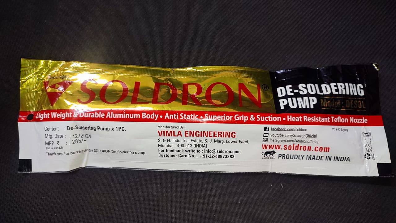 DESOLDERING PUMP SOLDRON ETD10987