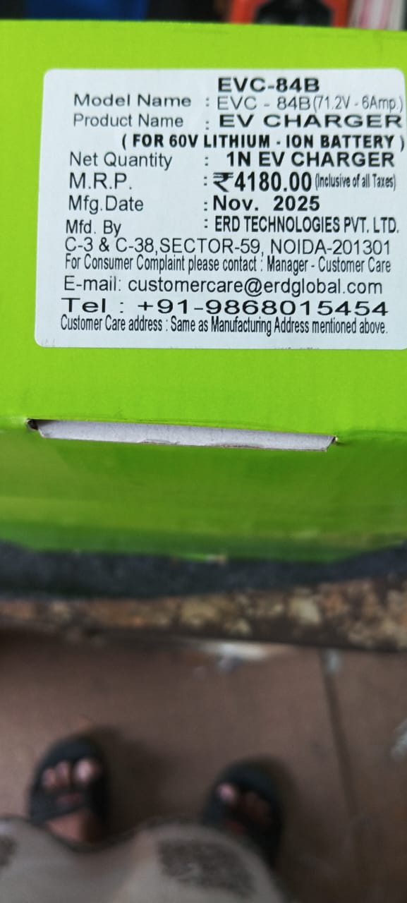 ERD 71.2v 6Amp Lithium 60V battery charger EVC-84B ET8907