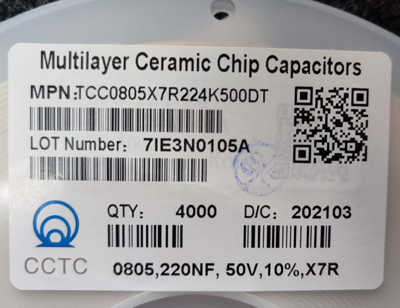 220NF 0805 SMD Ceramic Capacitor 50V 10% X7R CCTC ET9202