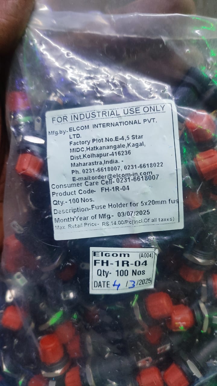 RED FH1 Fuse Holder for 5X20mm fuse ELCOM ET9508