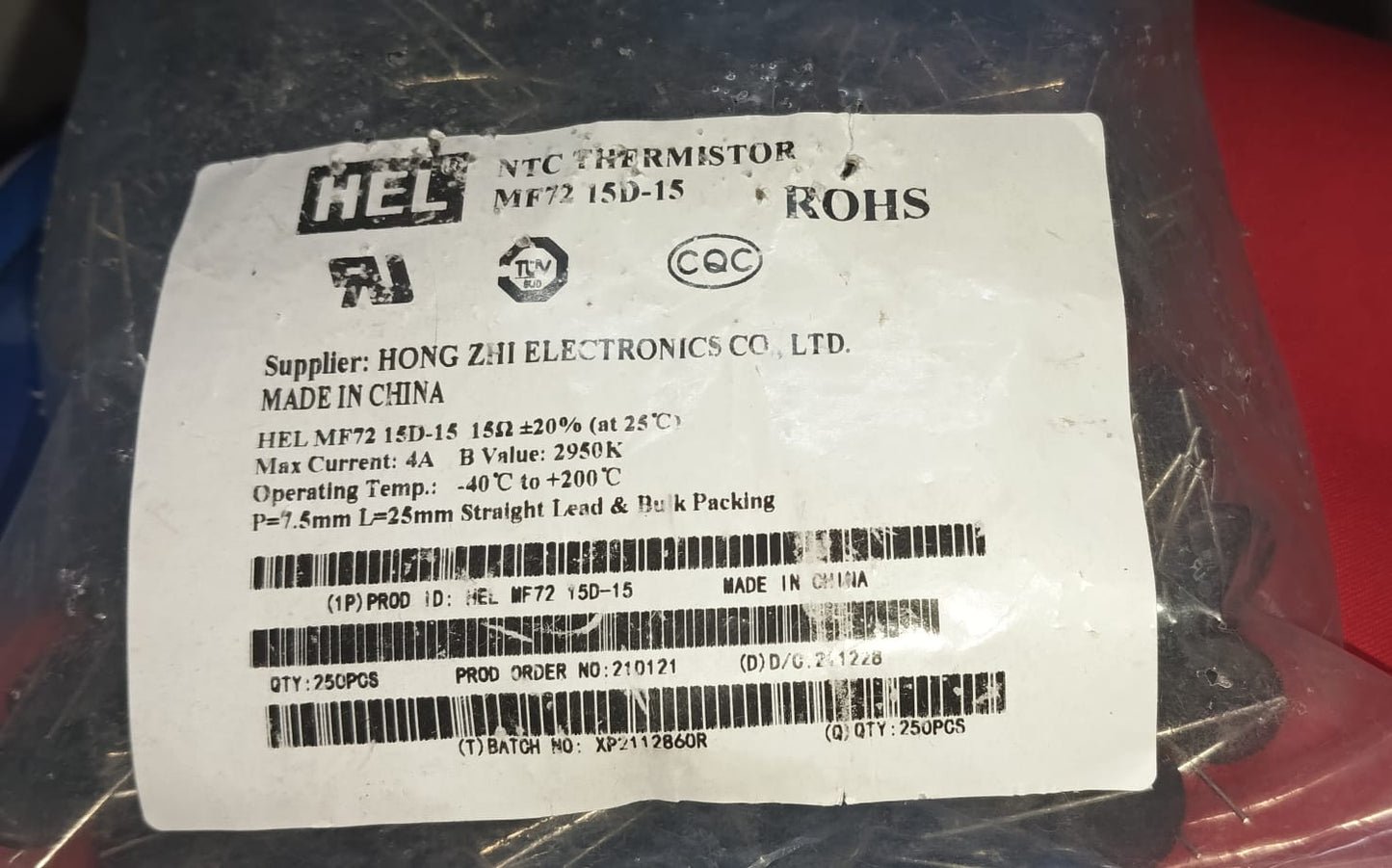 15D-15 NTC thermistor 15 OHM HEL 15D15 ETA2660