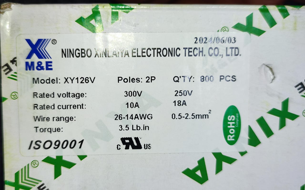 XY126V 2 Pin XINYA PCB Mount Terminal Block connector 10A 5MM ET7165