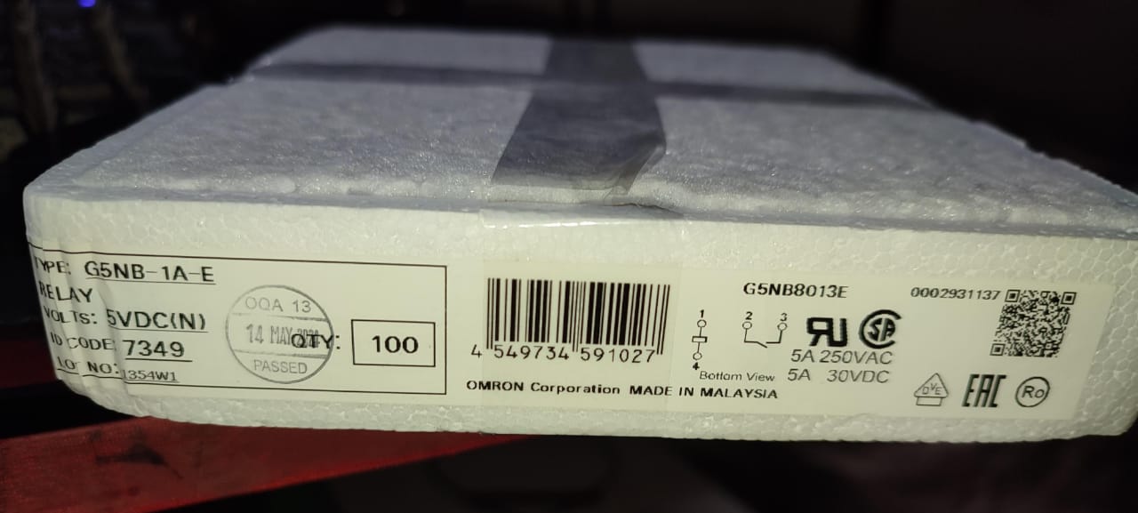 G5NB-1A-E DC 5V Relay 7x20.4mm OMRON 5V 5A SPST-NO ETD11404