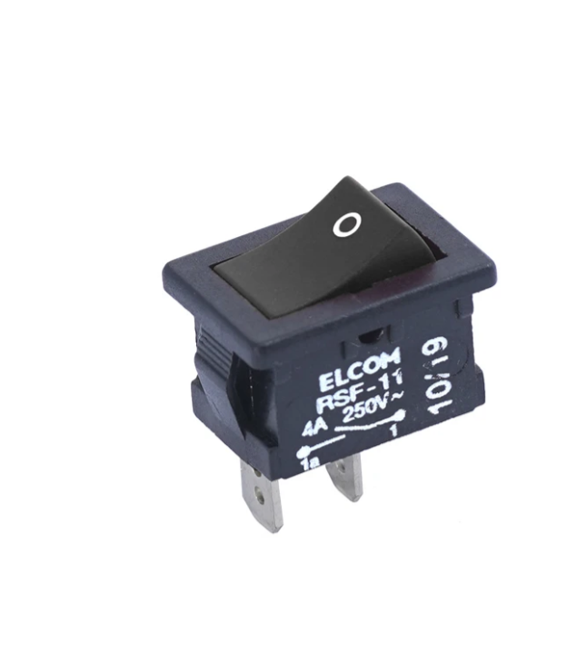 BLACK RSF-11 Rocker Switch SPST 4A 250V AC On Off ELCOM ET8836