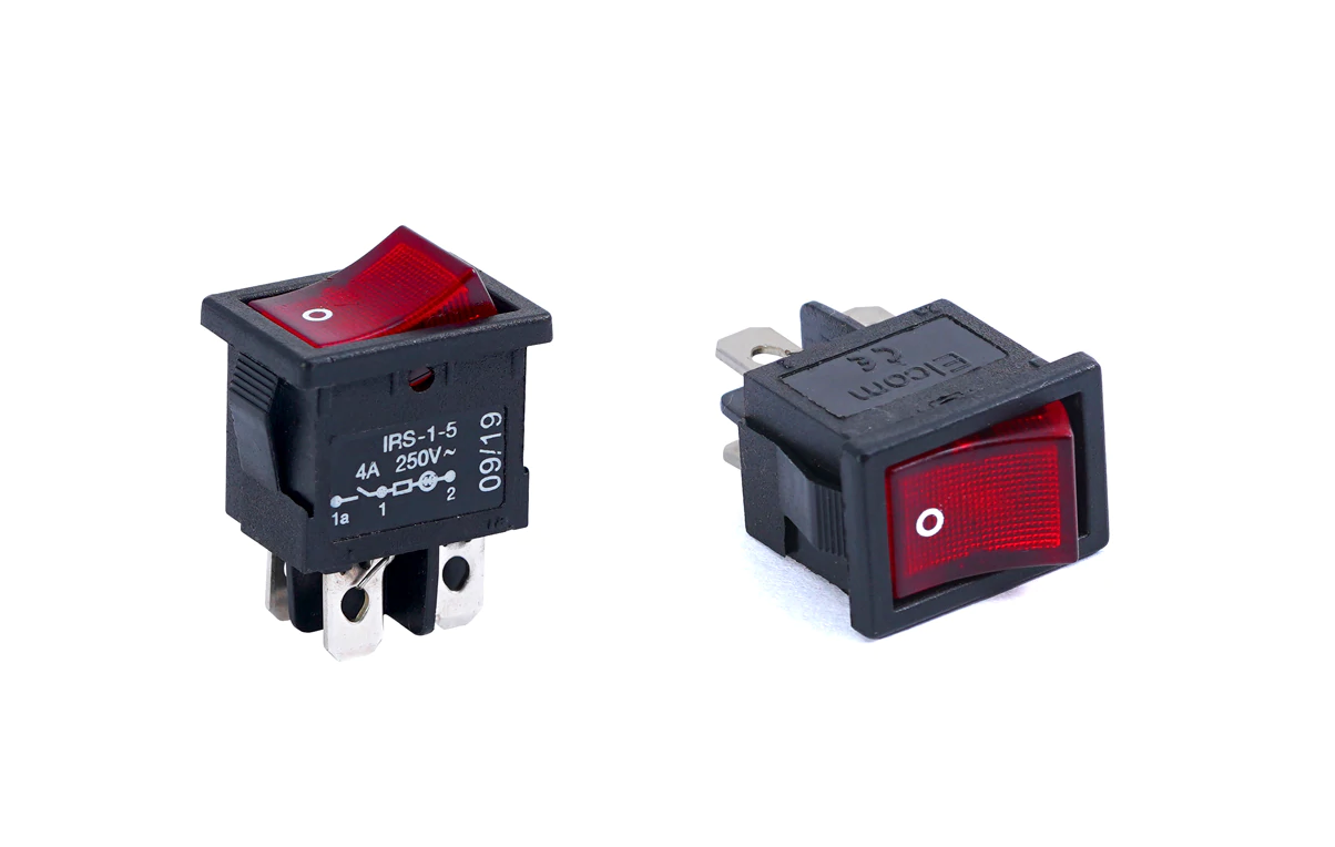 GREEN IRS-1-5 DPST Rocker Switch 4A 250V AC On Off ELCOM ET7207