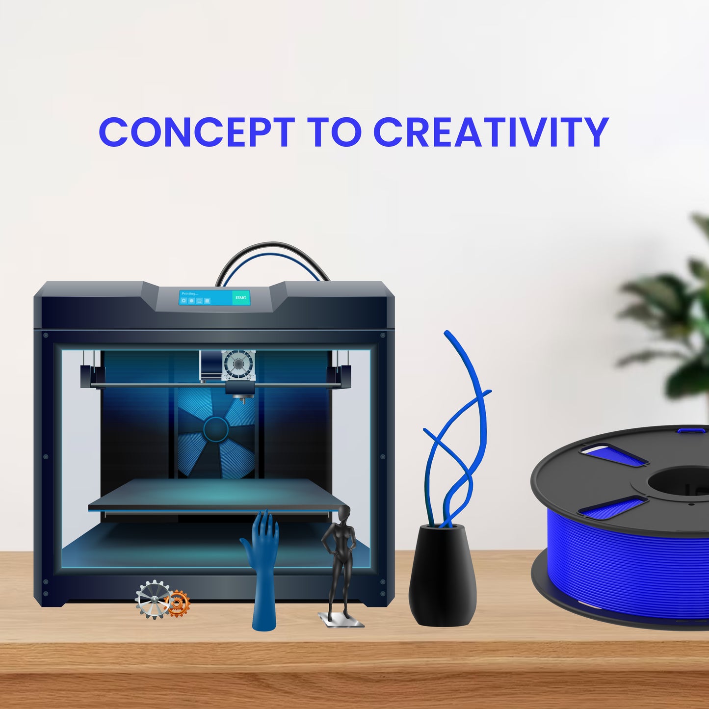 ROYAL BLUE Color PLA+ filament 1.75mm 1kg 3d printer ET6233