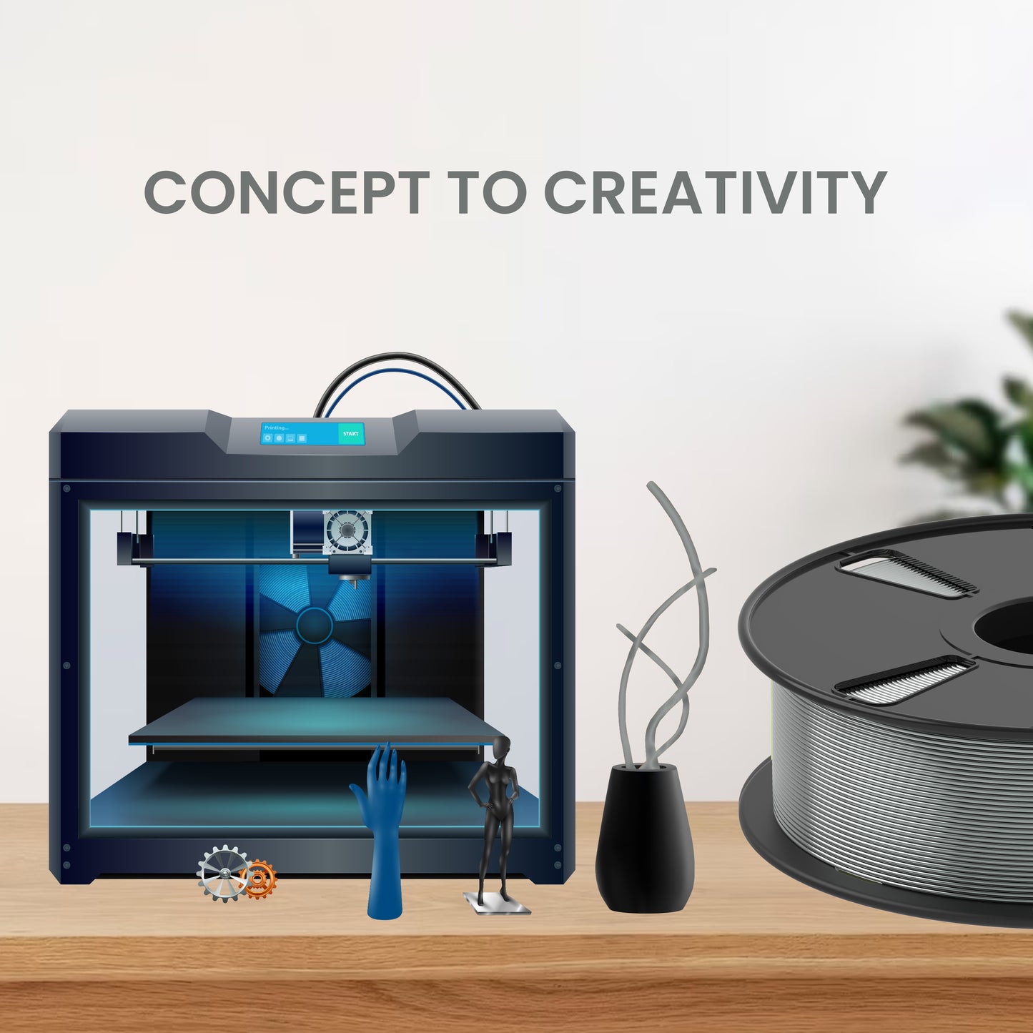 SILVER Color PLA+ filament 1.75mm 1kg 3d printer ET7232