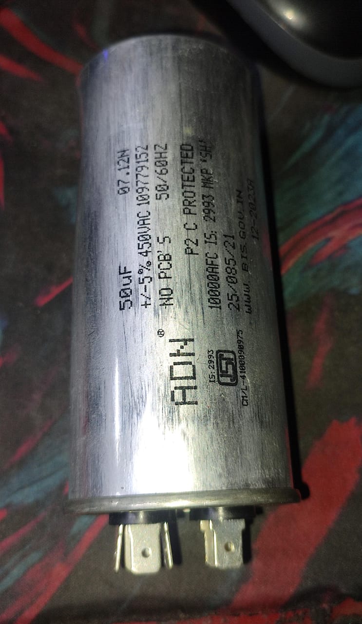 50uF 450VAC +/-5% 10000AFC Capacitor ET11347