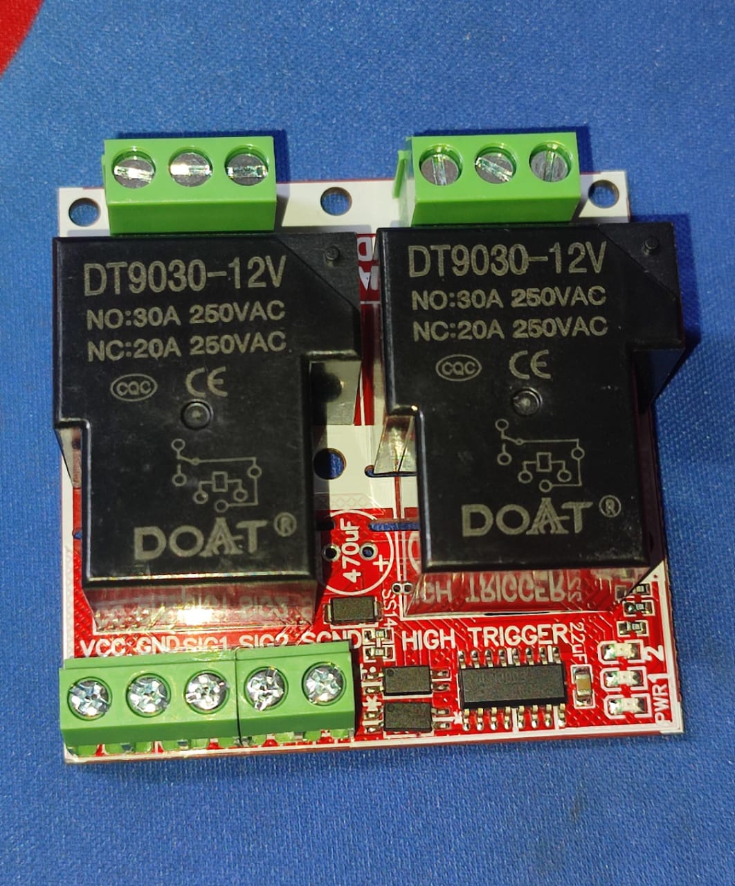 12V 30A 2 Channel Relay Module With Optocoupler high Level Trigger 2CH ETD11351