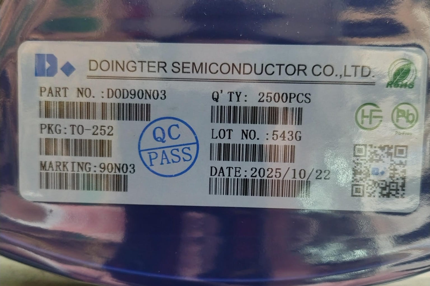 90N03 TO252 HL/MOT/DOINGTER SMD N-Channel MOSFET 30V 90A ET7769