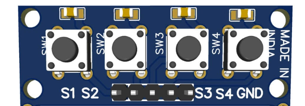 1X4 Keypad 4 keys Switch PCB ET11245