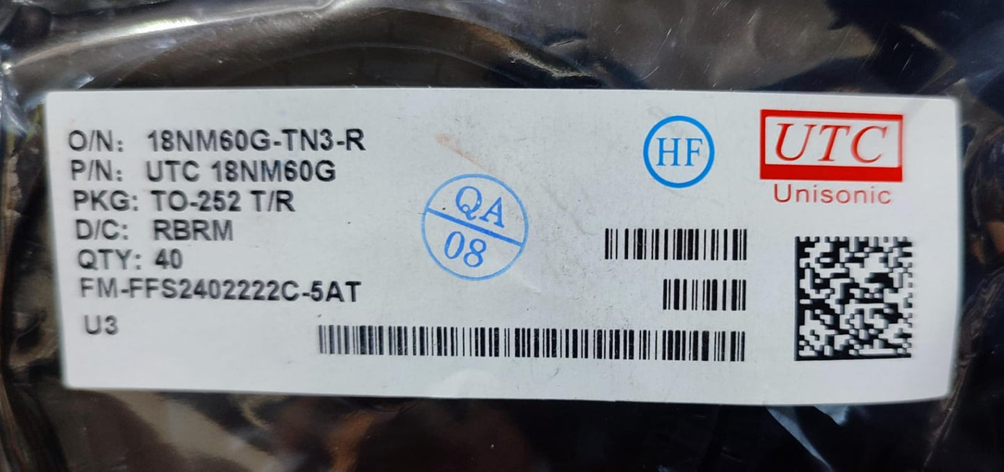 18NM60G-U3 TO-252 UTC 18A 600V N-CHANNEL SUPER-JUNCTION MOSFET 18N60 SMD ETA2506