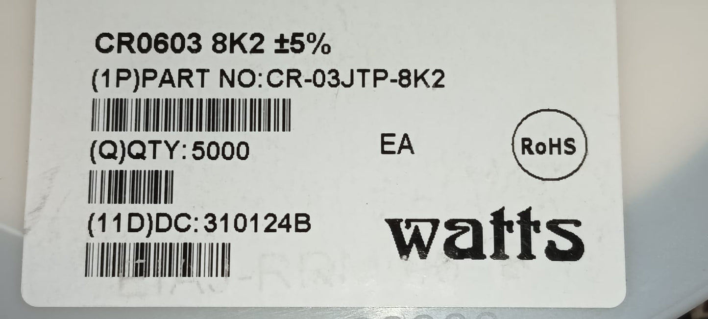 8.2K OHM 0603 SMD RESISTOR 8K2 1/16W 5% ETD11482
