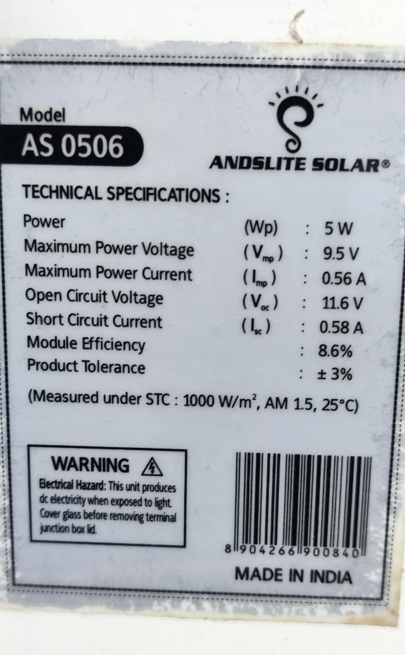 SOLAR PANNEL 9.5V 5W 9V 20X29CM ETD11216