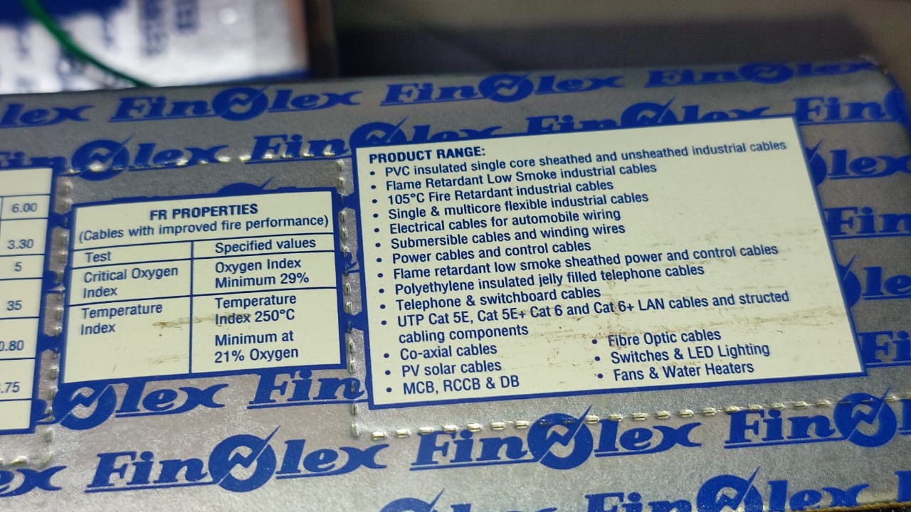YELLOW 1meter 0.5Sqmm 4A COPPER Cable FINOLEX WIRE ET2043