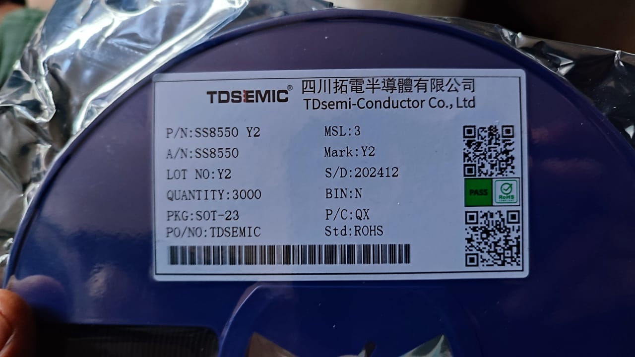 SS8550 SOT23 TDSEMIC Y2 PNP SMD Transistor 25V 1.5A ET9812