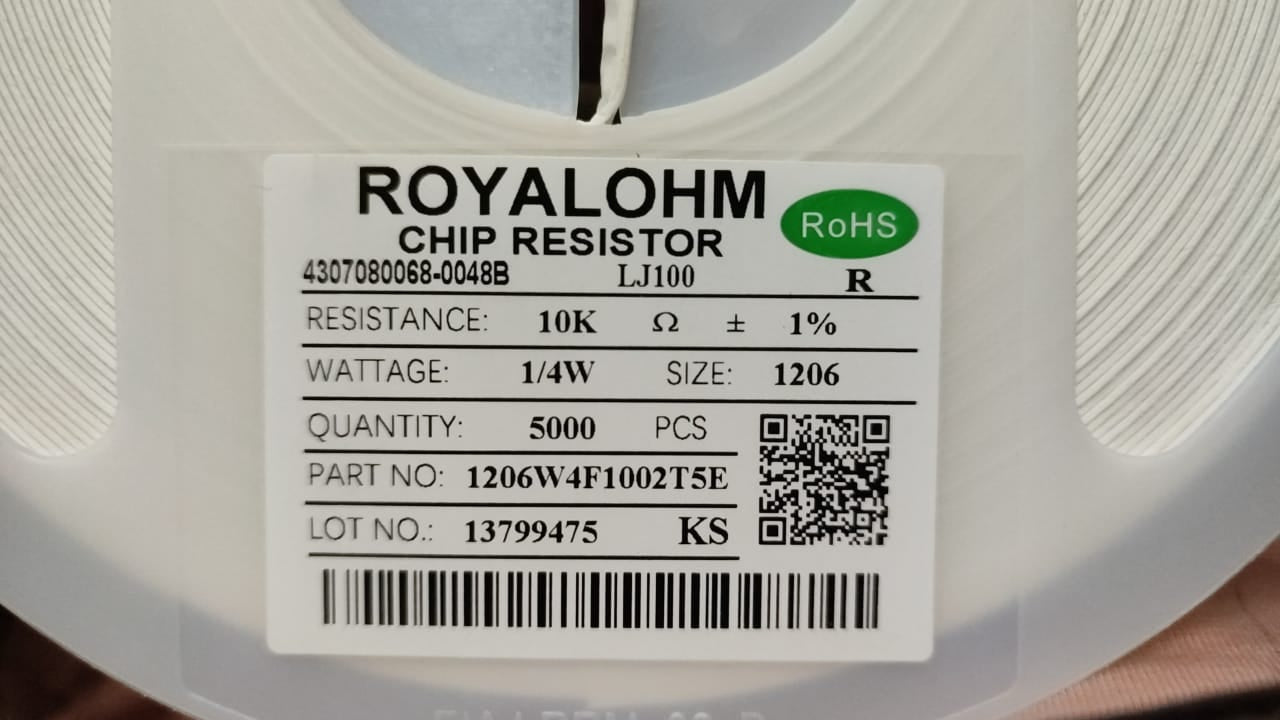 10K OHM 1206 SMD RESISTOR 0.25W TOLERANCE 1% 1002 ET9738