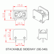 BLACK SE349 TERMINAL block pcb CONNECTOR Stackable Sideway ET8372