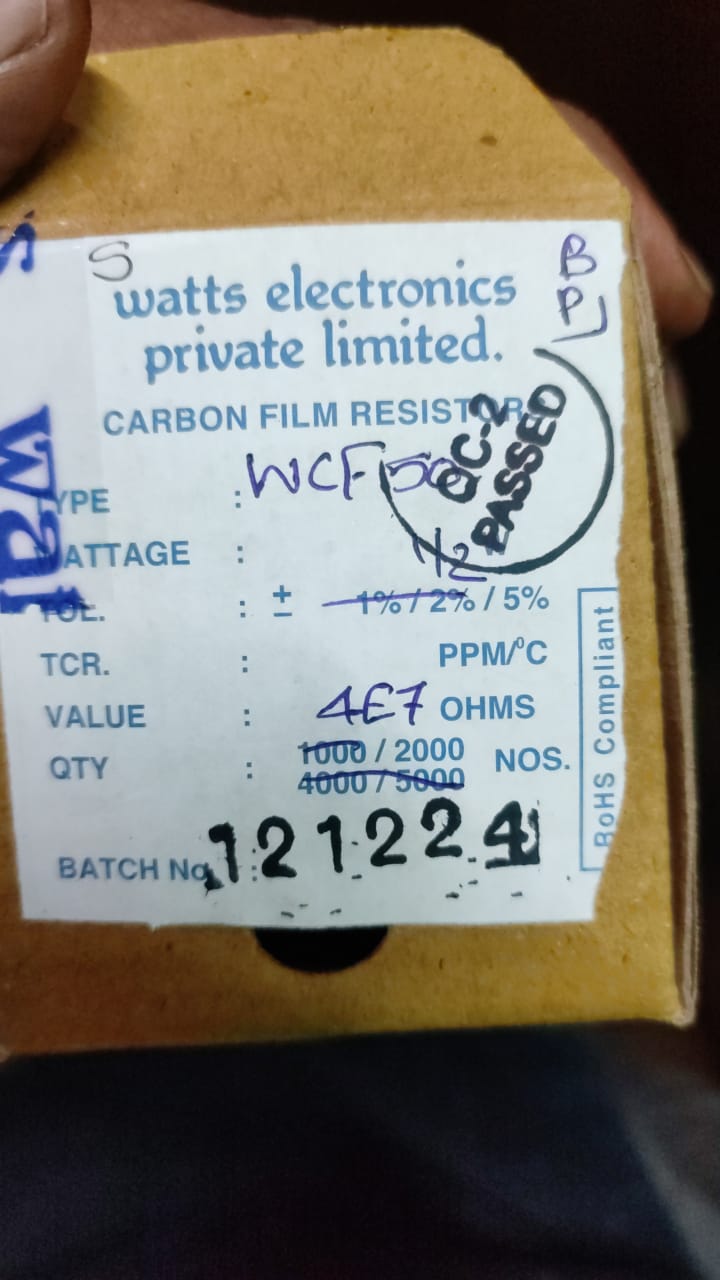 4.7 OHM 0.5W RESISTOR CFR 4R7 4E7 TOLERANCE 5% ET10336