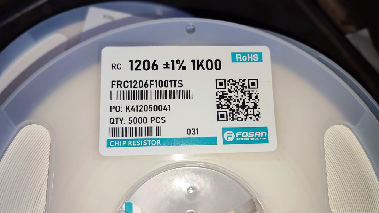 1K OHM 1206 SMD RESISTOR 0.25W TOLERANCE 1% WATTS ET9752