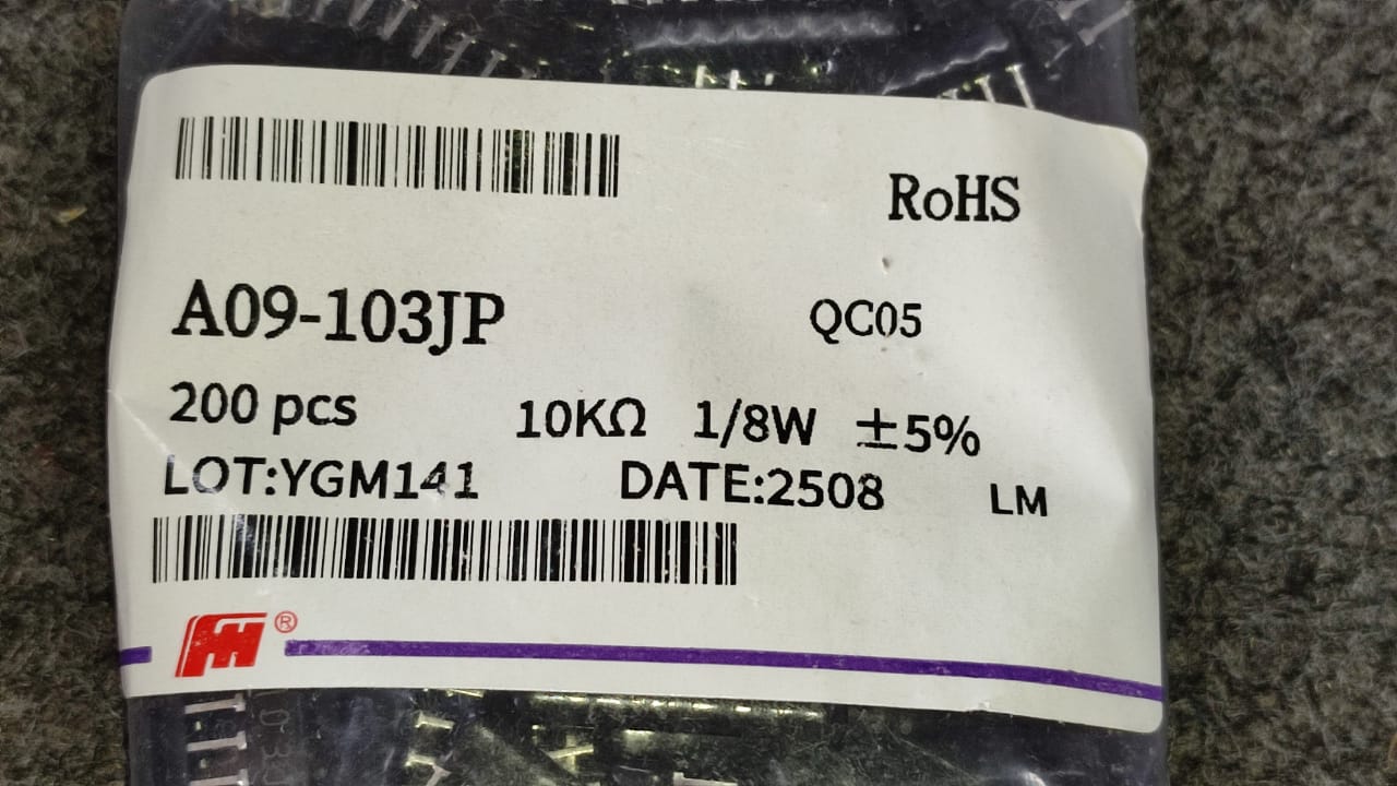 A09-103JP 10K OHM 9 PIN Network Resistor 1/8W 5% ET10164