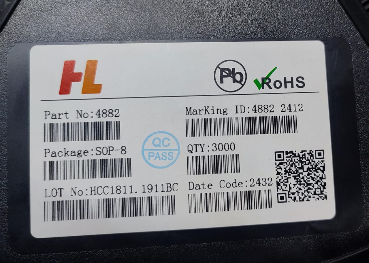HL4882 SOP-8 40V 8A SMD DUAL N-Channel MOSFET 4882 ETA2212
