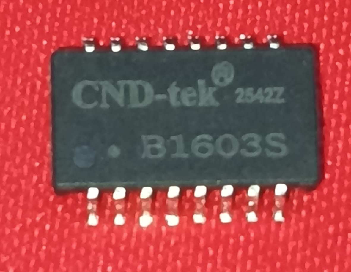B1603S SMD-16P,12.7x7.1mm CND-tek 1.5kV 1:1 Single port 100M Pulse Transformers ETD11456