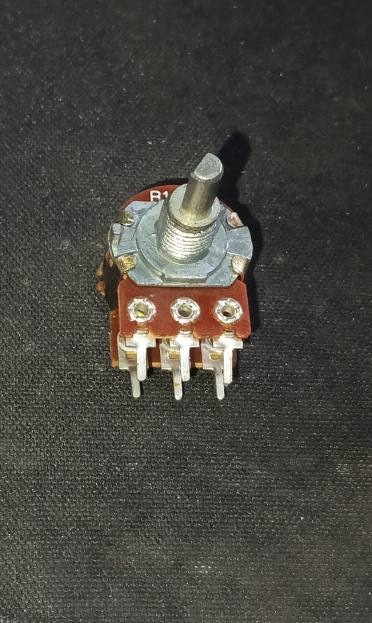 100K OHM DUAL potentiometer ELCON  Rotary POT WITH METAL SHAFT ET5216