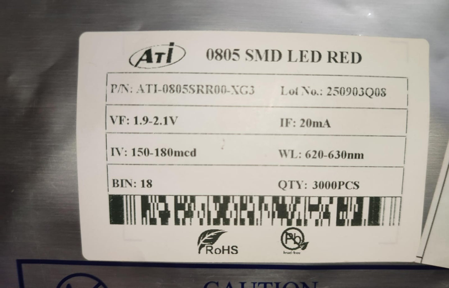 RED 0805 SMD LED ATI COLOR ET11399