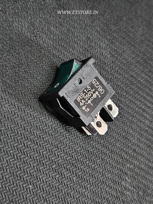 GREEN IRS-1-5 DPST Rocker Switch 4A 250V AC On Off ELCOM ET7207