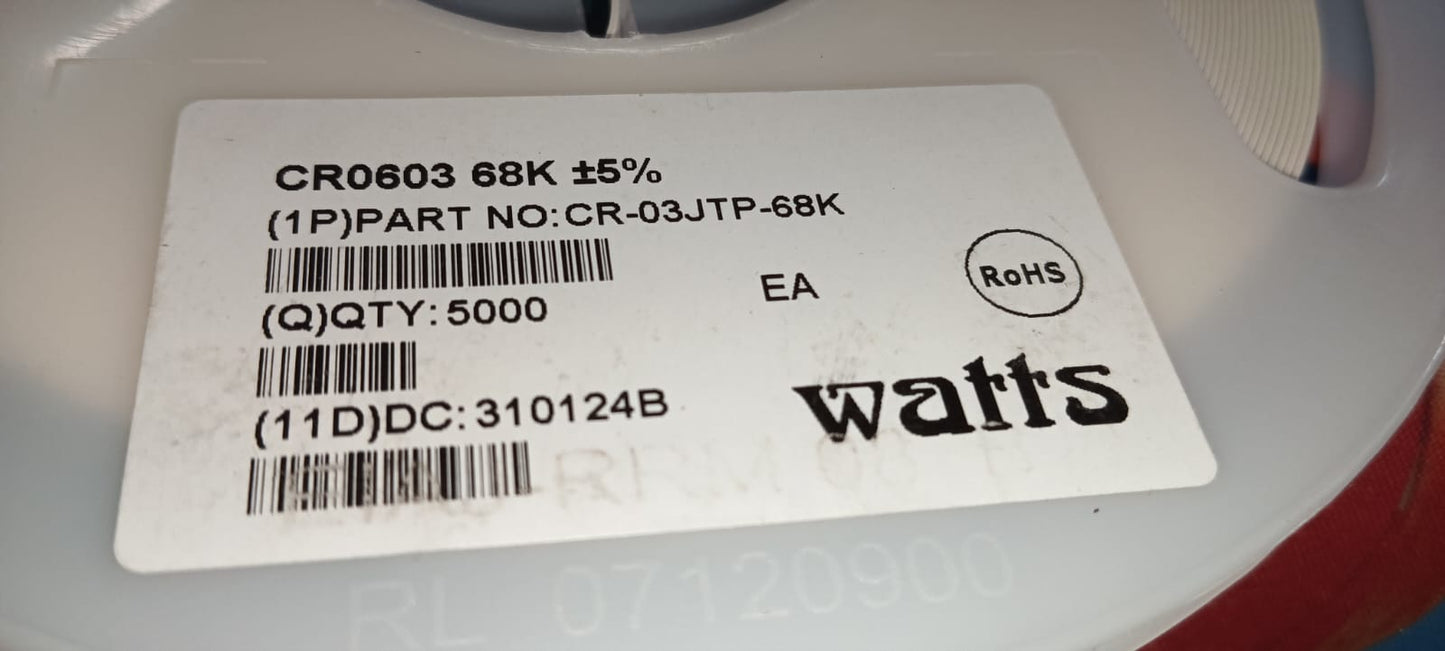 68K OHM 0603 SMD RESISTOR 683 1/16W 5% ETD11484
