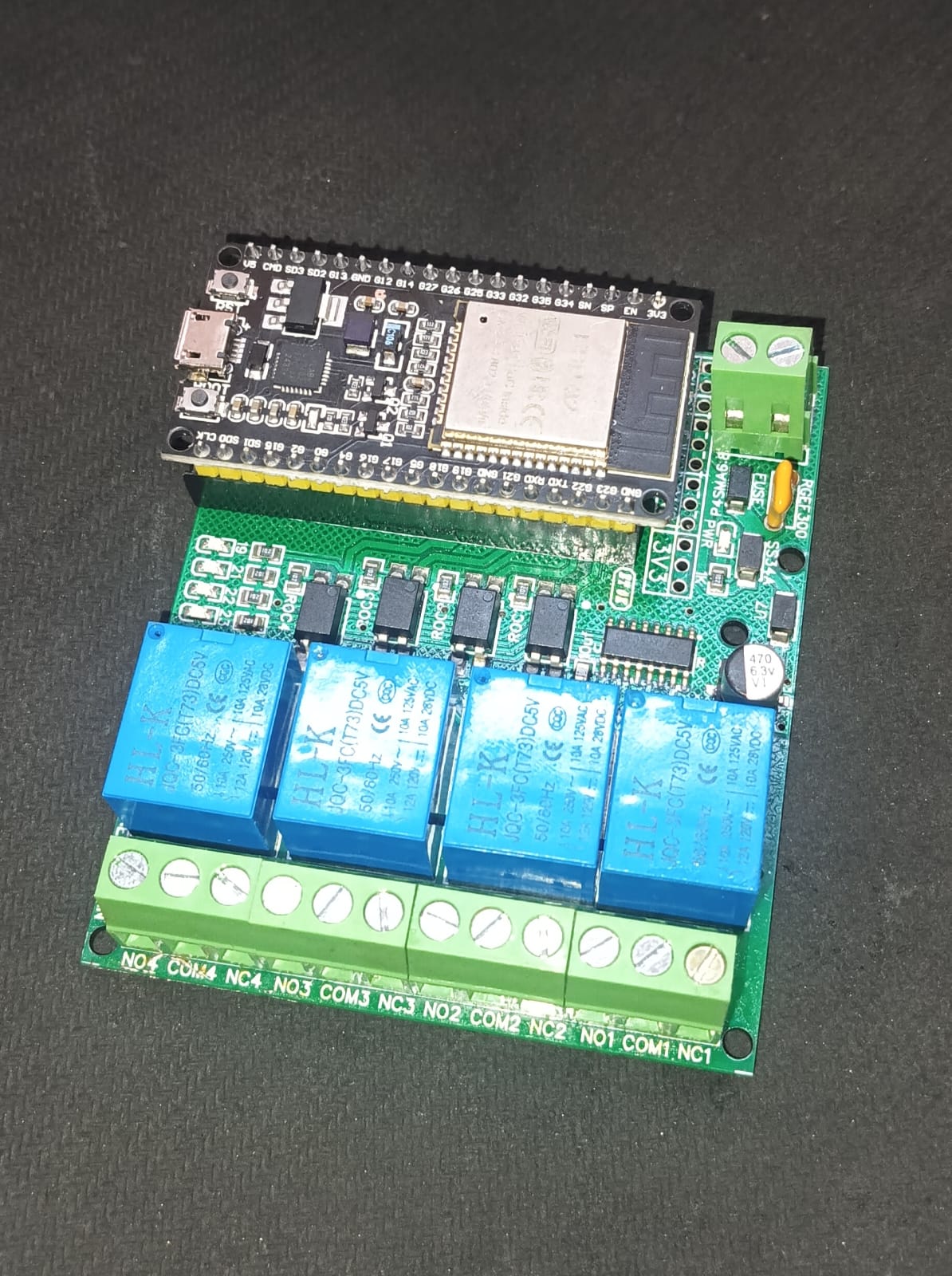 4 Channel Relay Board With ESP32  38 Pin ESP32 5V Module 80x68mm 4CH ETE9910