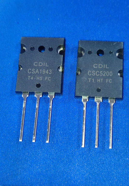 CSA1943 AND CSC5200 TO3P(L) CDIL PNP transistor 230V 15A PAIR ETA1775
