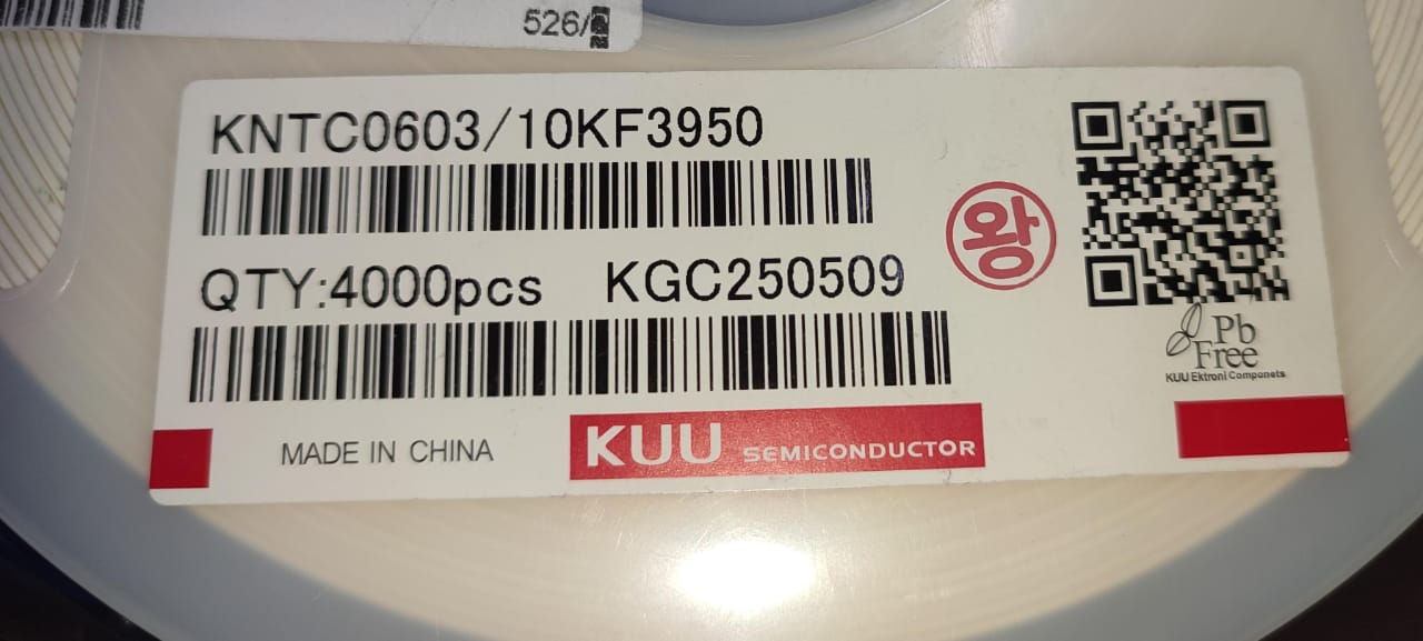 NTC 10k 0603  SMD KNTC0603/10KF3950 KUU THERMISTOR 3950K ±1%Thermistors ETD11254
