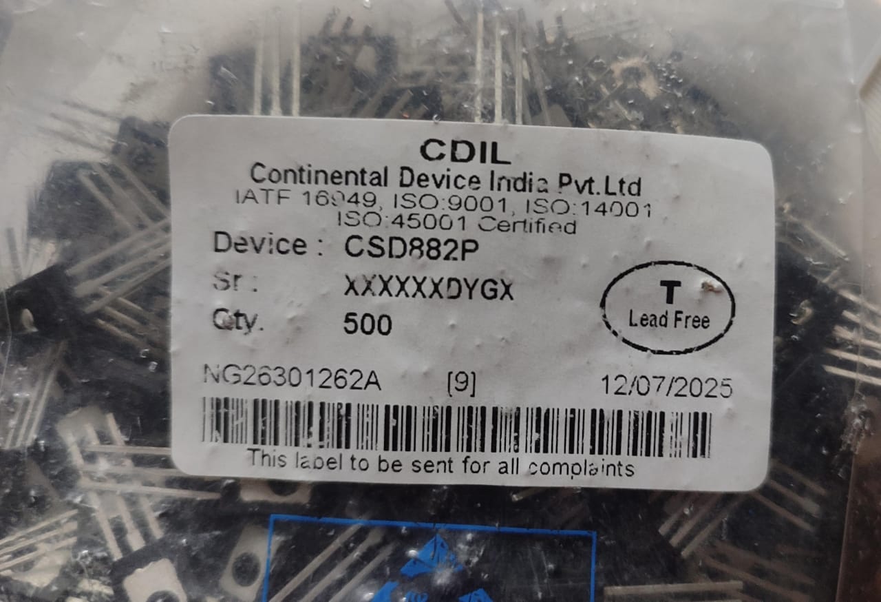 D882 TO126 CDIL CSD882P NPN 30V 3A transistor 882 ETA1034