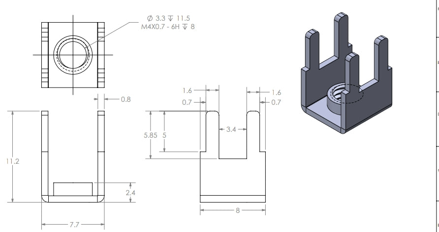 M4 PCB WELDING TERMINAL 40A 4LEG T34082082-0680XFCN Tin ETE9948